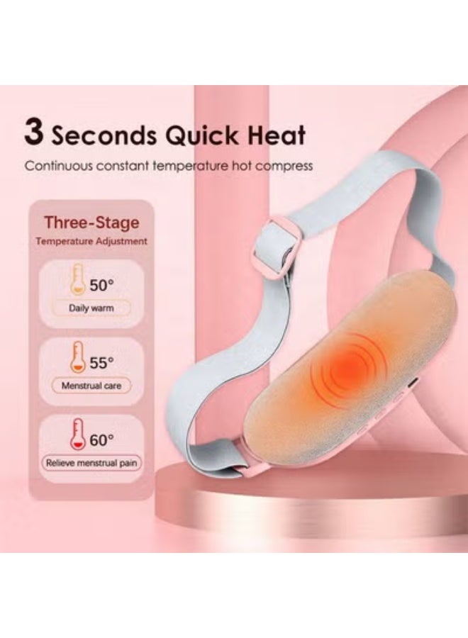 Eworld Menstrual Heating Pad Massager Belt, Warm Palace Electric Hot Compress & Vibration Massage for Abdomen and Waist Cramp Relief, Type-C Rechargeable, Assorted Color - Image 4